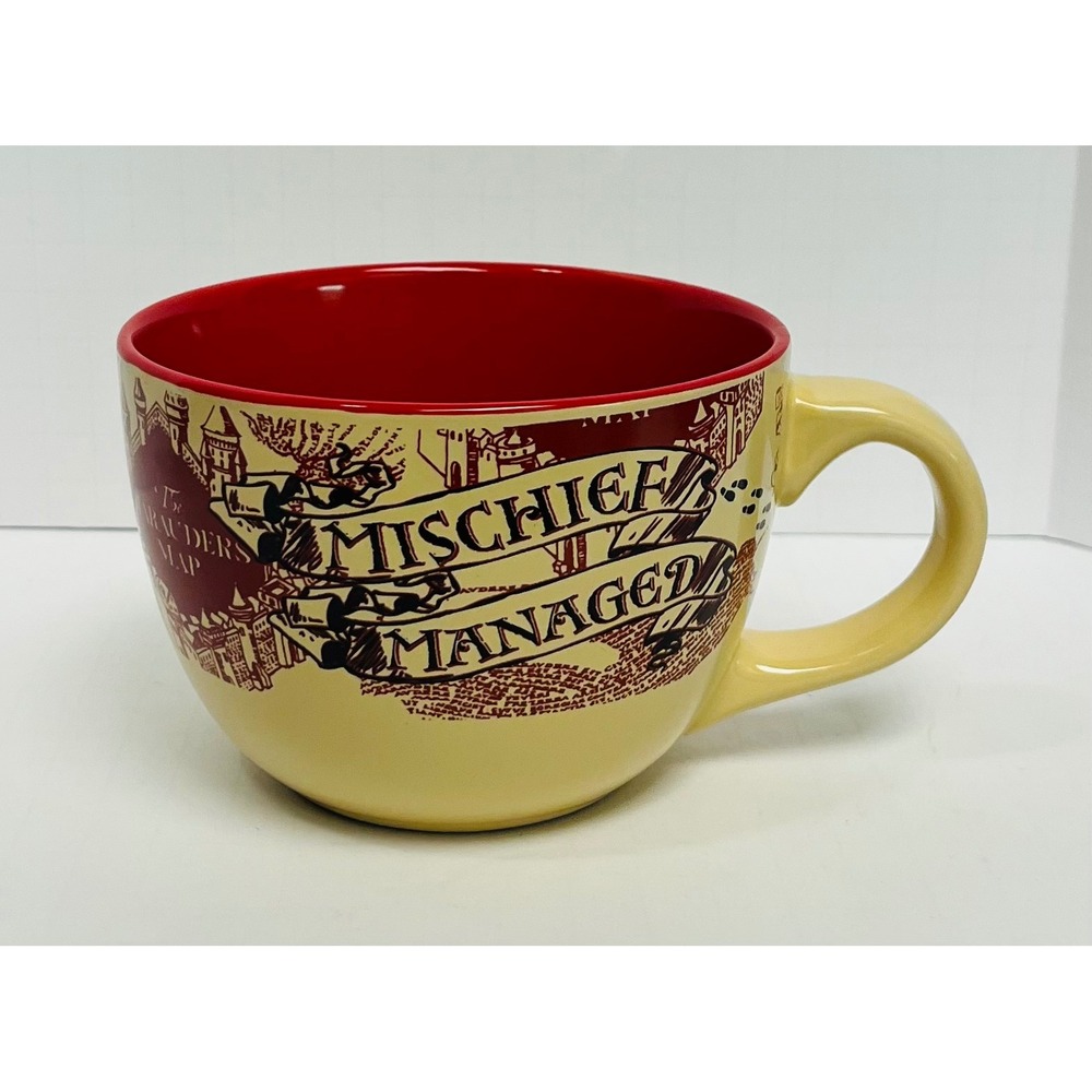 Harry Potter Marauders Map 24oz Ceramic Soup Mug Silver Buffalo Mischief Managed